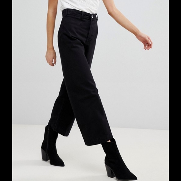 Free People Pants - Free People Crop Hi Rise Patti Pant Black 29 NWT